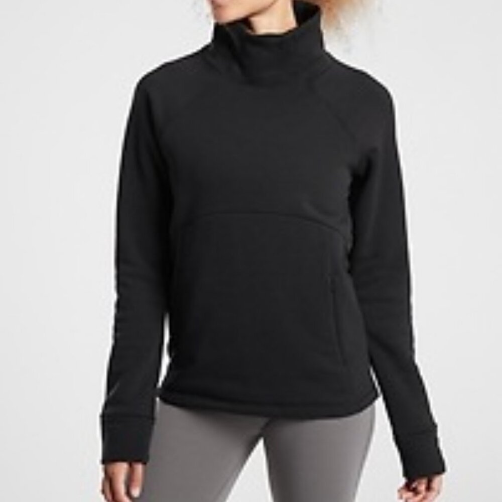 EUC Athleta Polartec Funnel Neck Sweatshirt Black Size XL